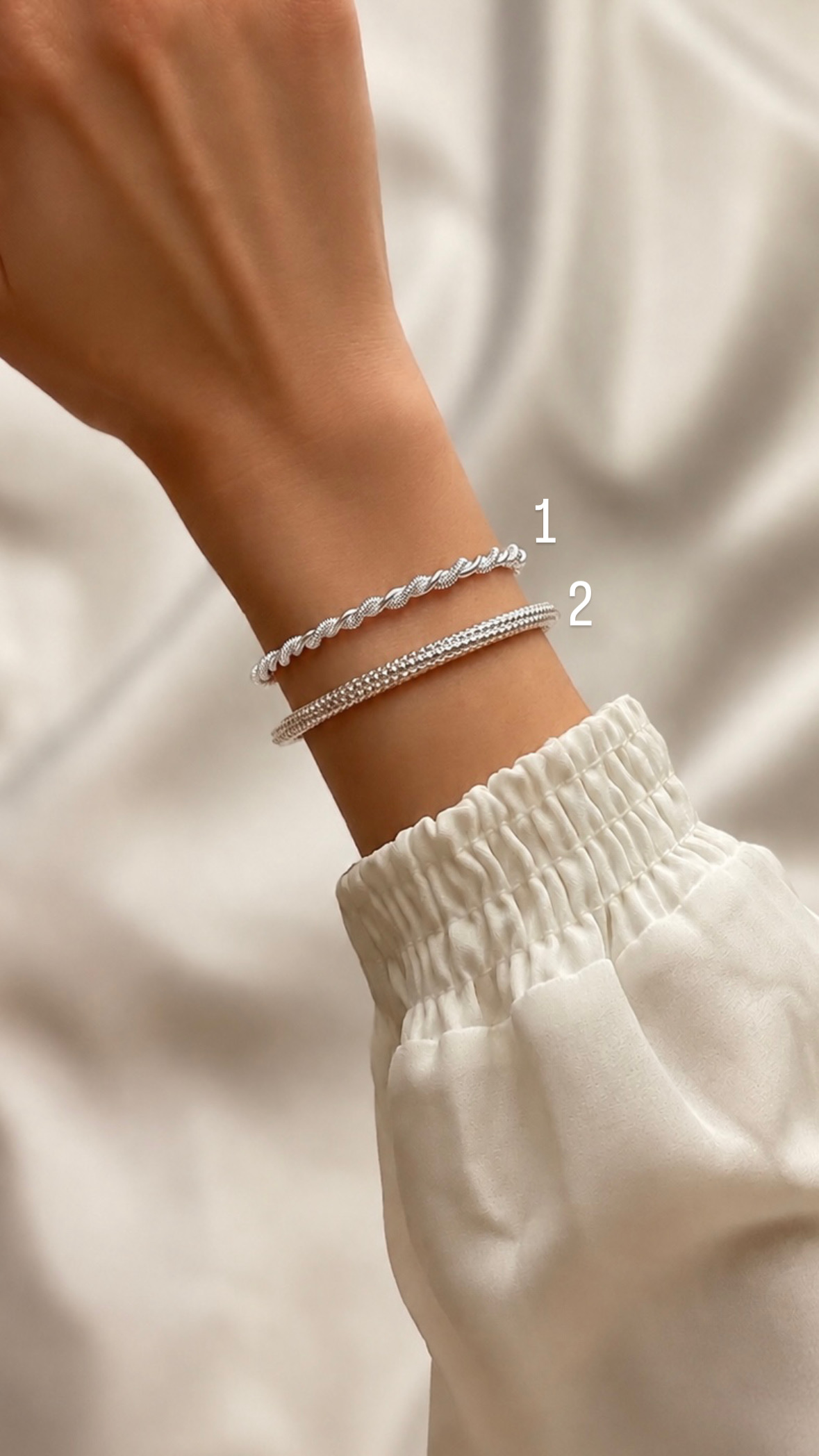 بنگل سیمی پیچ نقره‌ای
